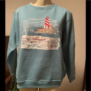 Price ⬇️ Like New Nautical Ladies Sweatshirt. 60% Cotton and 40% Polyester.